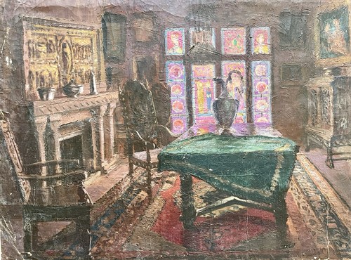 Ancien tableau portrait maison
