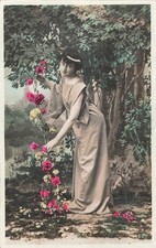 CP WOMEN'S DRESS TRAIN DRAPE GARLAND ROSES - 24378