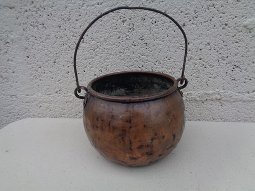 Ancien chaudron cuivre - ancien,