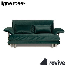 Ligne Roset Multy Tissu Canapé Trois Places Vert Fonction Lit Rembourrage