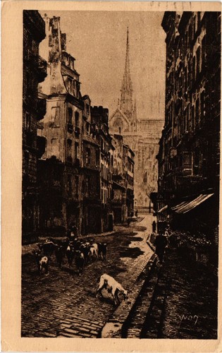 Cpa paris rue haut - paris,
