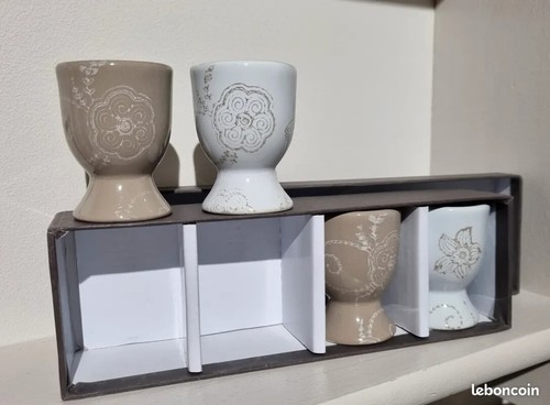 Coquetiers gris blanc - coquetiers, et