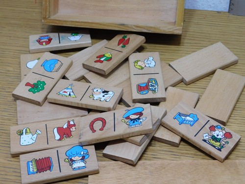 Vintage jeu dominos enfants - vintage,
