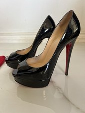 Authentic Christian Louboutin Bianca Black 120 Patent calf Leather size 38