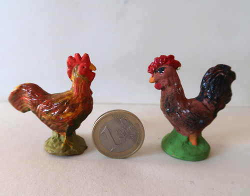 Coq poule lot 2 santon - coq,