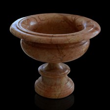 Bol Avec Support Marbre Rose Egeo Pink Marble Bowl With Support 26x30cm