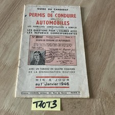 Guide du candidat au permis de conduire 1946 document ancien collection