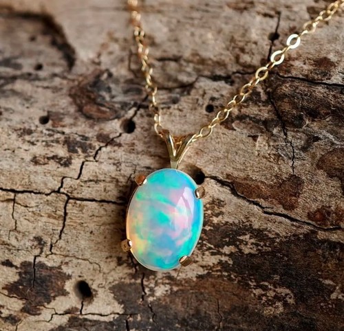 Collier opale feu naturelle - feu,