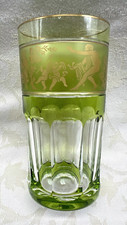 DANCE DE FLORA GOLD HIGHBALL WHISKEY GLASS GLASS WHISKEY GLASS CRYSTAL GREEN