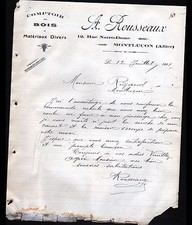 MONTLUCON (03) COMPTOIR DES WOODS ""A. ROUSSEAUX"" in 1911