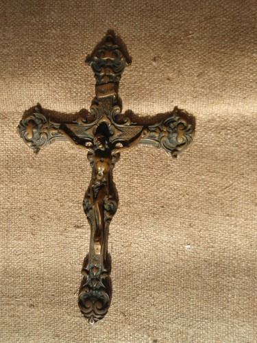 Ancien crucifix métal - ancien,