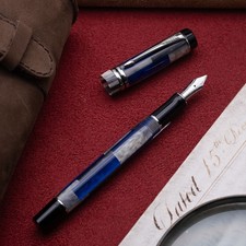 Parker – Duofold Mosaic Blue - Fountain pen  - Nib M 18K