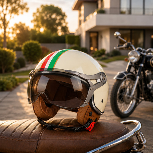 Casque moto rétro vintage - casque,