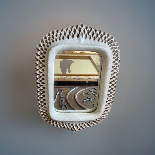 Ancien miroir ceramique - ancien,