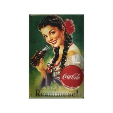 Plaque métal publicitaire 20x30cm  bombée en relief :  Coca Cola Reanimese.