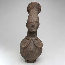 FR0670 SCULPTURE MANGBETU TETE EN TERRE CUITE TERRACOTTA CONGO RDC AFRIQUE