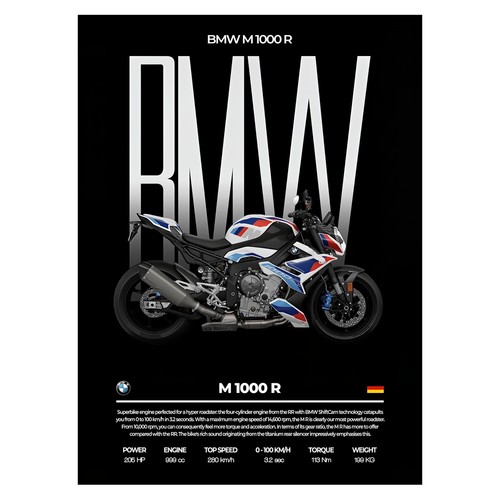 Affiche moto bmw 1000 - r, |