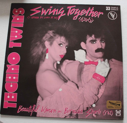 Techno twins swing together - twins,