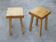 Lot 2 tabourets LES ARCS choix PERRIAND stool design station de ski montagne