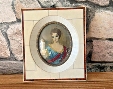 🖼️ Superbe cadre miniature ancien Portrait de dame Élégante décoration vintage
