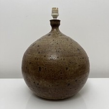 Gros Pied de lampe boule en gres pyrite style La borne Tiffoche Deblander 