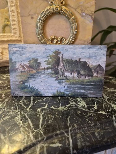 Tableau huile sur panneau - sur,
