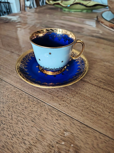 Tasse café bleue ancienne - tasse, à