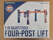 █▓▒★ RARE !! 1/18 PONT ÉLÉVATEUR 4 COLONNES " GULF OIL " - GREENLIGHT 13655 ★▒▓█
