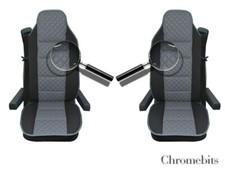 Ensemble De Chaises Confort En Similicuir Gris Et Tissu Pour Camions Renault