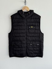Barbour International “Ousten” Hooded Quilted Gilet Black Medium