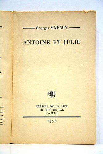Simenon antoine julie paris - julie,