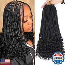 14 Inch Crochet Box Braids Crochet Hair with Curly Ends 8 Packs Pre-looped 3X