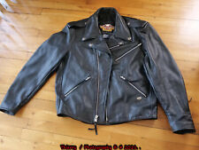 Men's HARLEY DAVIDSON L Black Leather Biker Jacket MADE IN USA Rarety !