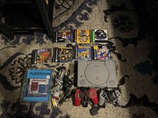 Sony Playstation 1  PS1 Console & 7 Games BUNDLE, Controllers. Tested Works Fine