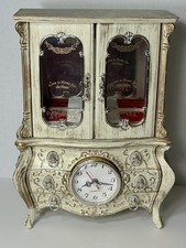 Vintage French Provincial Style Musical Ballerina Jewelry Box Armoire Clock 12"