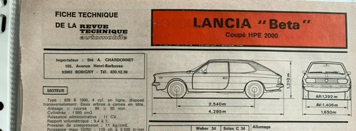 Fiche technique automobile - z)fiche,