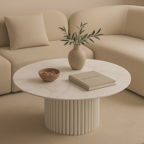 Pierre table basse ronde - table,