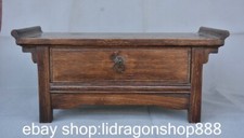 15.6" Rare China Ancient Fig Wood Dynasty Courtyard Furniture Drawer Table