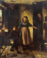 Ferdinand De Braekeleer Jr (NY,Belgium,1828-1857) oil painting antique 129189