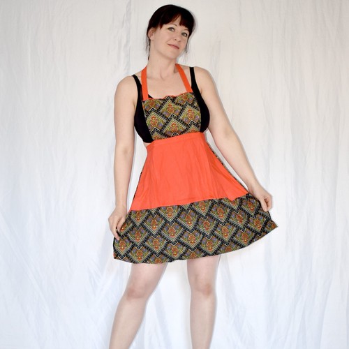 Mini robe tablier bavette - mini, à