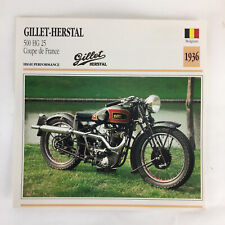 Gillet-Herstal 500 HG 25 / Coupe de France - 1936 Spec Sheet Info Card 