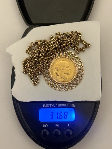 Collier pendentif pièce - , 20