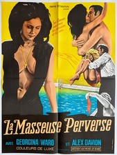 LA MASSEUSE PERVERSE affiche originale 1973 Don Chaffey film 60x80 Litho