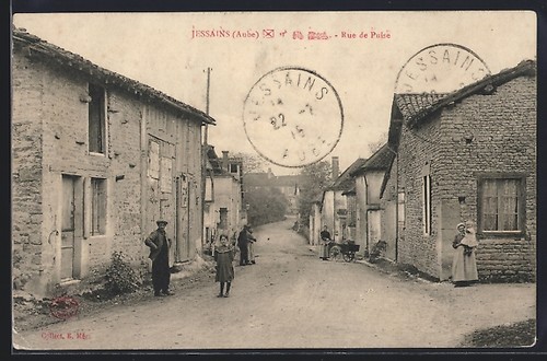 Cpa jessains rue - de, poêle