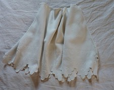 ANCIEN JUPON COTILLON BLANC BOUTIS TEXTILE PROVENCAL piqué  XIX