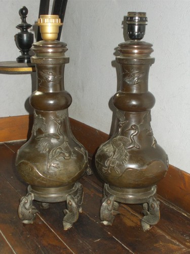 Ancienne lampe bronze - ancienne,