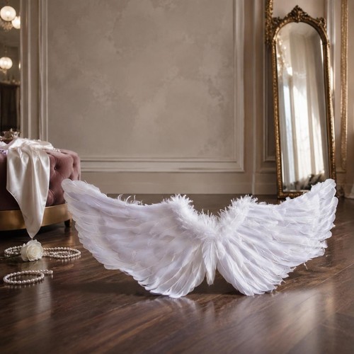 Ailes blanches plumes fait - en,