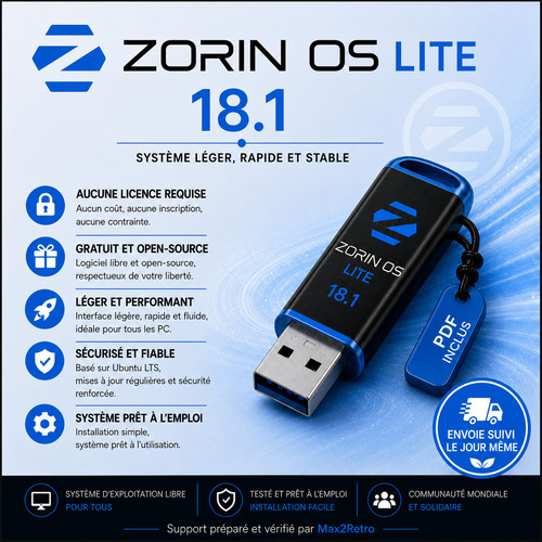 Clé usb zorin lite 1 - clé,