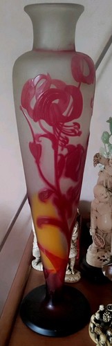 Très grand vase galle signé - grand,
