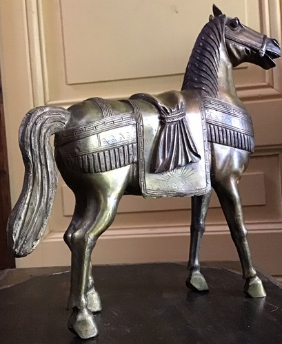 Statue bronze xixème cheval - bronze,
